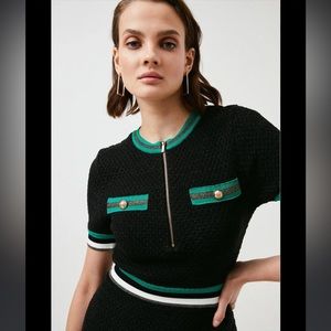 Karen Millen Tweed Knit Dress w/ Sparkle Trim